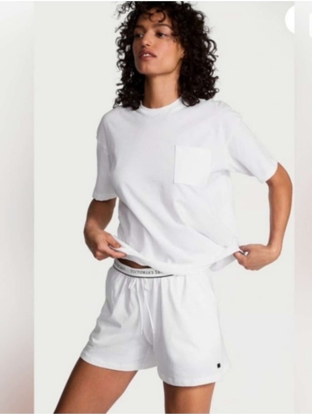 Victoria's Secret White Pj Shorts Set